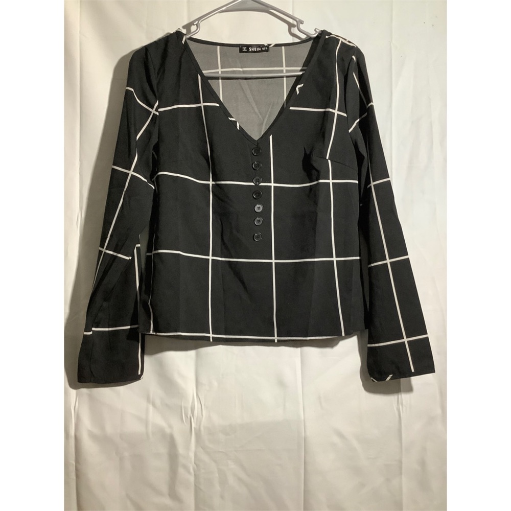 SHEIN Black Striped Blouse